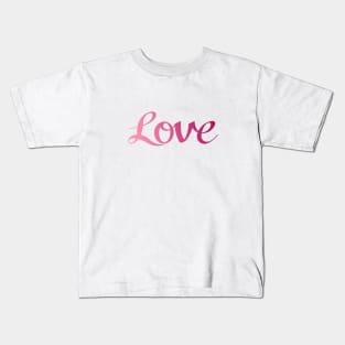 Love Script in Pink Gradient Kids T-Shirt